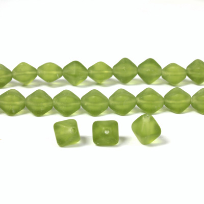 Czech Pressed Glass Bead - Smooth Bicone 06MM MATTE OLIVINE