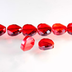 Chinese Cut Crystal Bead - Round Twist 14MM RED LUSTER