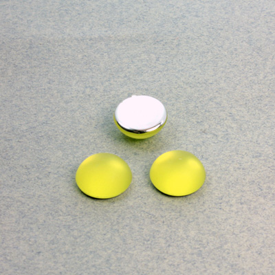 Plastic Flat Back Foiled Cabochon - Round 11MM MATTE JONQUIL