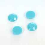 Plastic Flat Back Rose Cut Rhinestone - Round 11MM TURQUOISE