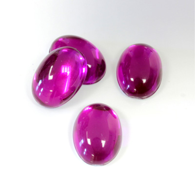 Plastic Flat Back Foiled Cabochon - Oval 14x10MM FUCHSIA