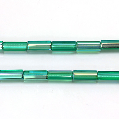 Czech Glass Fire Polished Bead - Atlas 10x4MM EMERALD AB