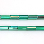 Czech Glass Fire Polished Bead - Atlas 10x4MM EMERALD AB