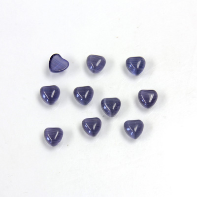 Fiber-Optic Cabochon - Heart 04MM CAT'S EYE BLUE