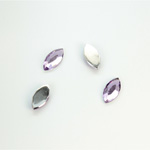 Plastic Flat Back Foiled Rose Cut Rhinestone - Navette 10x5MM LT AMETHYST