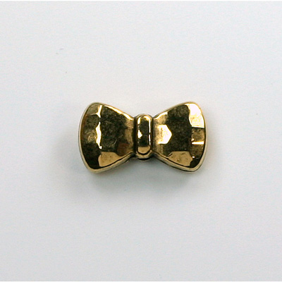 Metalized Plastic Faceted Bead - Bowtie 17x9MM ANT GOLD