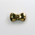 Metalized Plastic Faceted Bead - Bowtie 17x9MM ANT GOLD