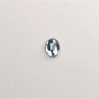 Glass Flat Back Rose Cut Faceted Foiled Stone - Oval 07x5MM LT SAPPHIRE