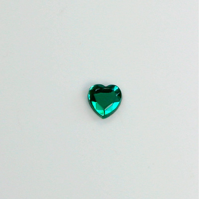 Glass Flat Back Rose Cut Fancy Foiled Stone  - Heart 06MM EMERALD