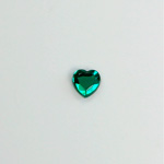 Glass Flat Back Rose Cut Fancy Foiled Stone  - Heart 06MM EMERALD