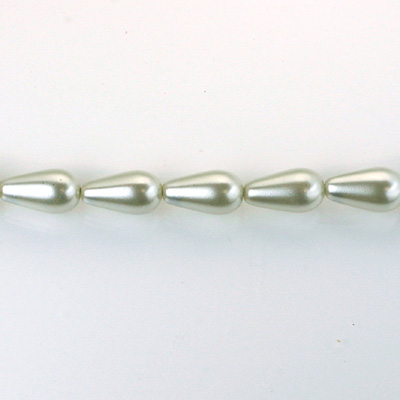 Czech Glass Pearl Bead - Pear 09x6MM LT GREY 70483