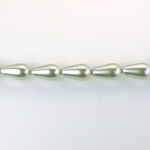 Czech Glass Pearl Bead - Pear 07x5MM LT GREY 70483