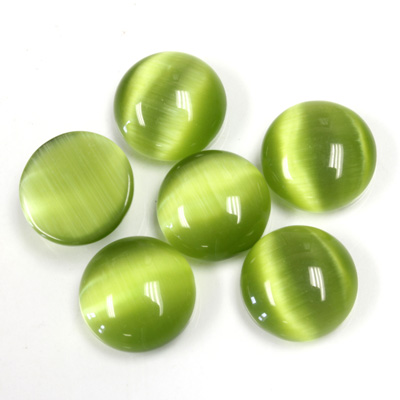 Fiber-Optic Cabochon - Round 12MM CAT'S EYE OLIVE