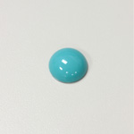 Plastic Flat Back Opaque Cabochon - Round 13MM BRIGHT GREEN TURQUOISE