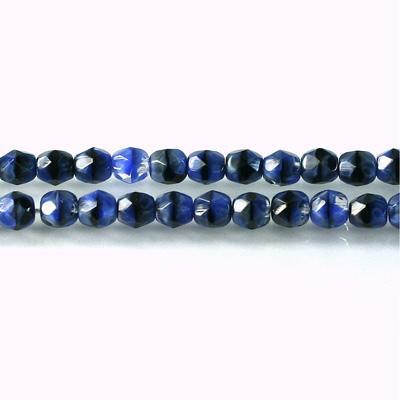 Czech Glass Fire Polish Bead - Round 05MM TIGEREYE BLUE