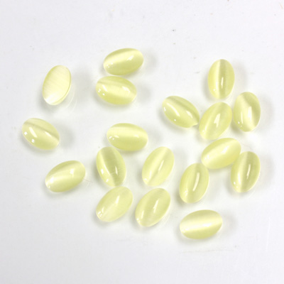 Fiber-Optic Cabochon - Oval 06x4MM CAT'S EYE YELLOW