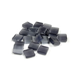 Fiber-Optic Flat Back Buff Top Straight Side Stone - Square 06x6MM CAT'S EYE GREY