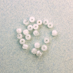 Czech Pressed Glass Large Hole Bead - Round 04MM MOONSTONE WHITE