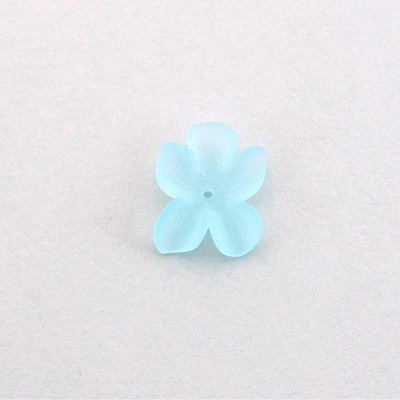 German Plastic Flower with Center Hole - 15x12MM MATTE AQUA