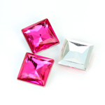 Plastic Point Back Foiled Stone - Square 14x14MM ROSE