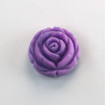 Plastic Carved No-Hole Flower - Round 20MM MATTE LILAC