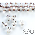 Preciosa Czech Glass 2-Hole Seed Bead - Twin 2.5x5MM CRYST-LUSTER BROWN 38618 Strung