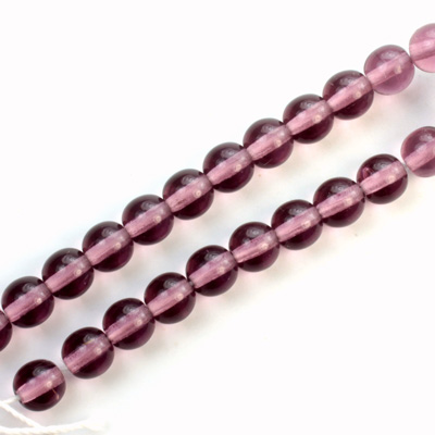 Czech Pressed Glass Bead - Smooth Round 06MM AMETHYST
