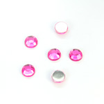 Plastic Flat Back Foiled Chaton Rose - Round 30SS FUCHSIA