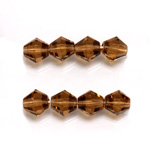 Czech Glass Fire Polished Bead - Bicone 08MM SMOKE TOPAZ