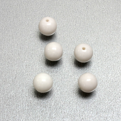 Plastic Bead - Opaque Color Smooth Round 08MM WHITE