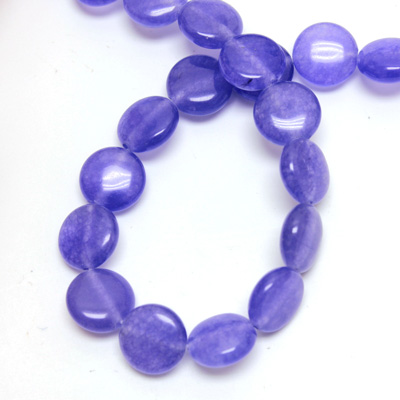 Gemstone Bead - Smooth Round Lentil 10MM Dyed QUARTZ Col. 16 PURPLE