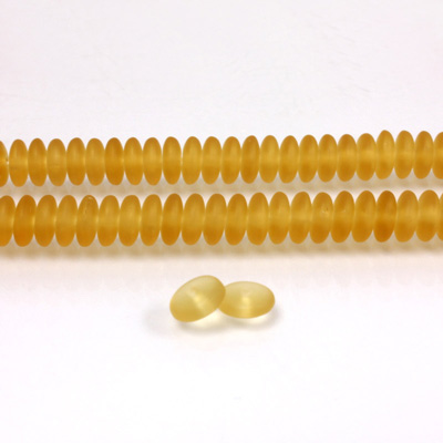 Czech Pressed Glass Bead - Smooth Rondelle 6MM MATTE TOPAZ