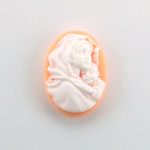 Plastic Cameo - Mother and Child Oval 25x18MM WHITE ON ANGELSKIN