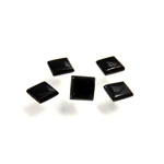 Glass Low Dome Buff Top Cabochon - Square 06x6MM JET