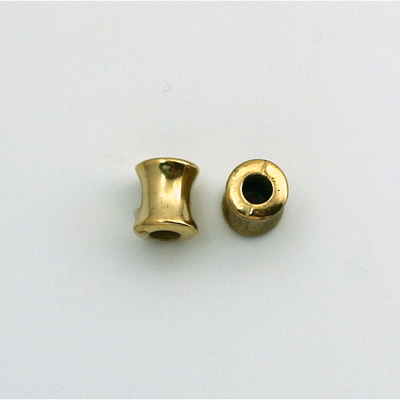 Metalized Plastic Bead - Hourglass Tube 08x6MM GOLD