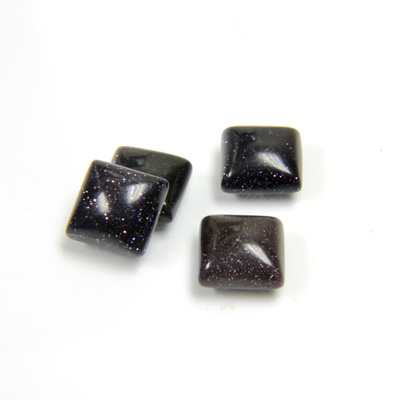 Man-made Cabochon - Square 08x8MM BLUE GOLDSTONE