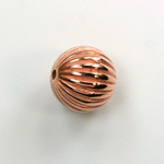 Metalized Plastic Bead - Ribbed Round Melon 14MM COPPER