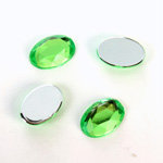 Plastic Flat Back Foiled Rose Cut Rhinestone - Oval 14x10MM PERIDOT