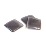 Fiber-Optic Flat Back Buff Top Straight Side Stone - Square 15x15MM CAT'S EYE GREY