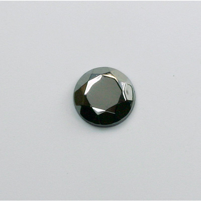 Glass Glat Back Rose Cut Stone - Round 11MM HEMATITE