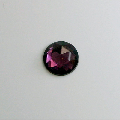 Glass Flat Back Foiled Rauten Rose - Round 11MM AMETHYST