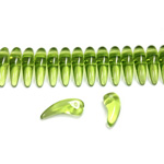Czech Pressed Glass Bead -Tiger Tooth 06x16MM OLIVINE