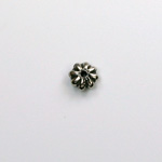 Metalized Plastic Bead - Ribbed Rondelle 06MM ANT SILVER