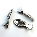 Metal Alligator Clip with Open Frame - Oval 39MM NIckel Plated Steel