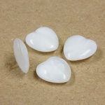 Glass Point Back Buff Top Stone Opaque Doublet - Heart 12x11MM WHITE MOONSTONE