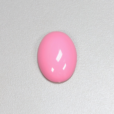 Plastic Flat Back Opaque Cabochon - Oval 25x18MM BRIGHT PINK