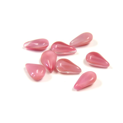 Glass Point Back Buff Top Stone Opaque Doublet - Pear 08x4MM.8 PINK MOONSTONE