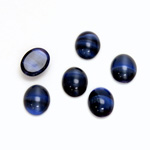 Glass Medium Dome Cabochon - Oval 10x8MM TIGEREYE BLUE