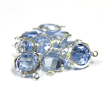 Preciosa Crystal Channel Connector - Prong-Set Setting with 2 Loops 39SS LT SAPPHIRE-SILVER