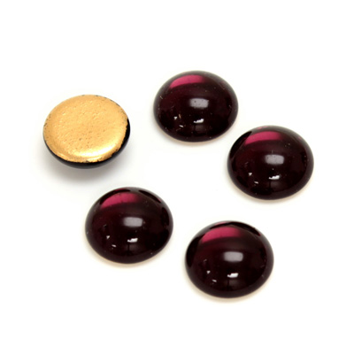 Glass Medium Dome Foiled Cabochon - Round 11MM AMETHYST